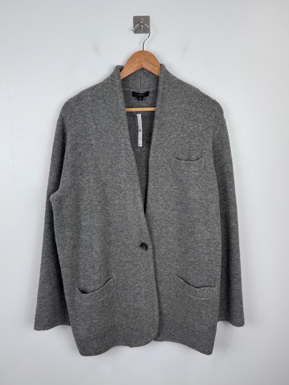 NWT J.Crew Women Grey Cocoon Sweater Blazer Size Medium